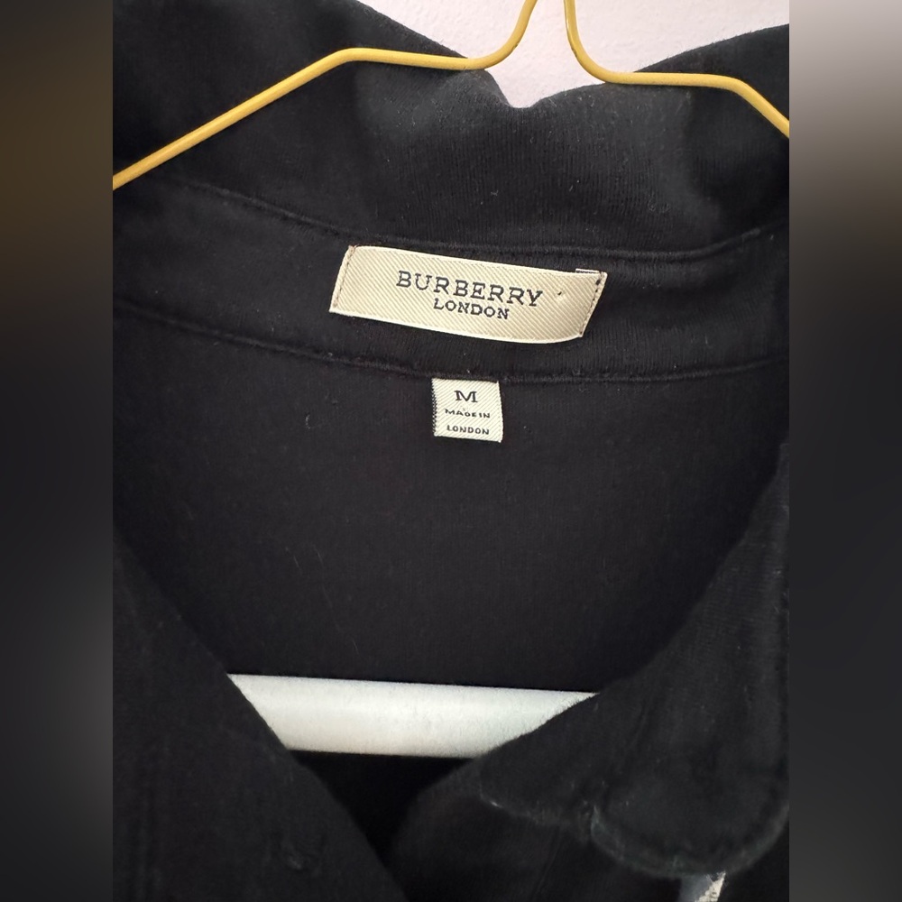 Burberry London Black Classic plaid trimmed polo - Picture 12 of 12